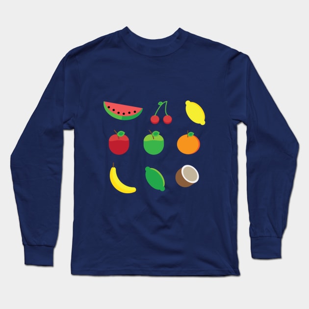 Fruits Long Sleeve T-Shirt by Elisabethsdesigns